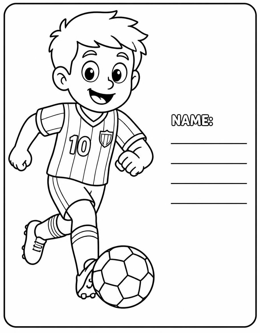 Lámina para colorear de un jugador de fútbol